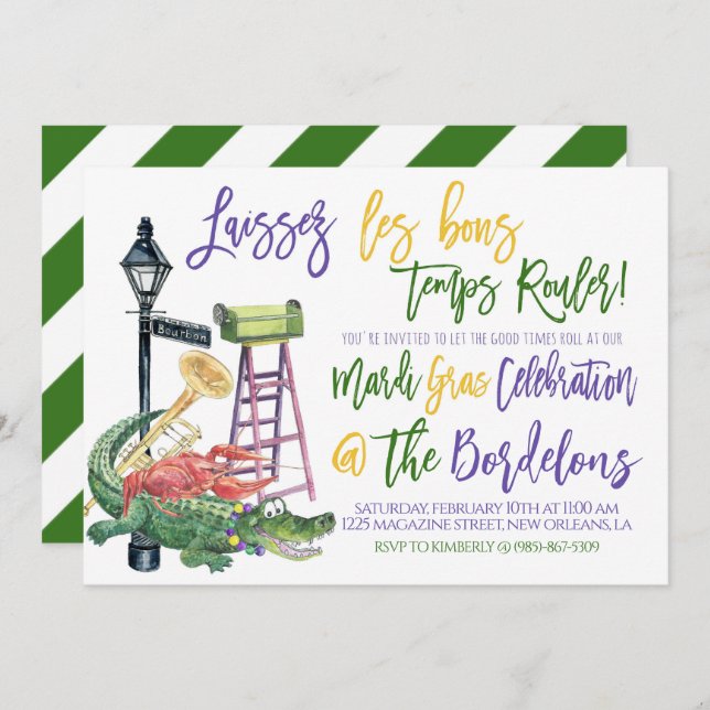 Mardi Gras Invitation (Front/Back)
