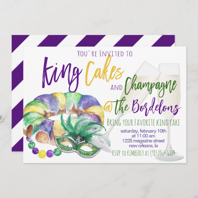 Mardi Gras Invitation (Front/Back)