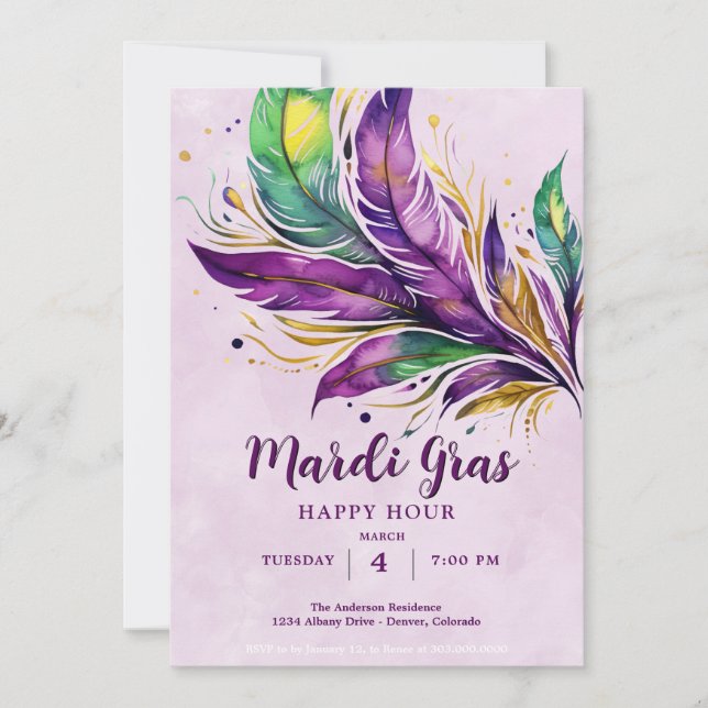 Mardi Gras  Invitation (Front)