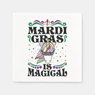 Mardi Gras Is Magical Cute Unicorn Napkin