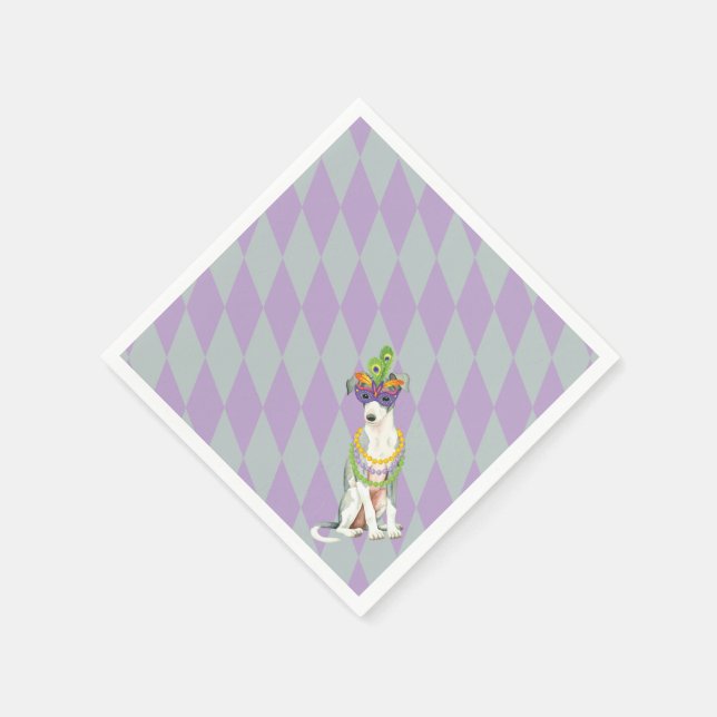 Mardi Gras Italian Greyhound Napkin (Corner)