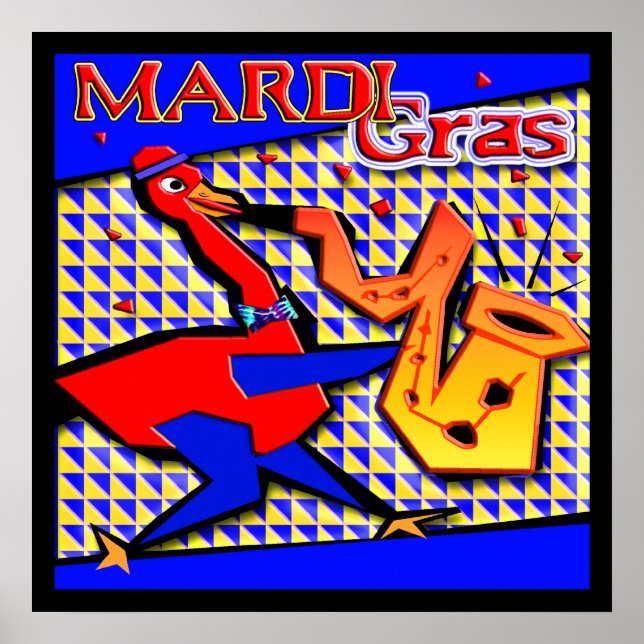 Mardi Gras Jazz Duck Poster (Front)