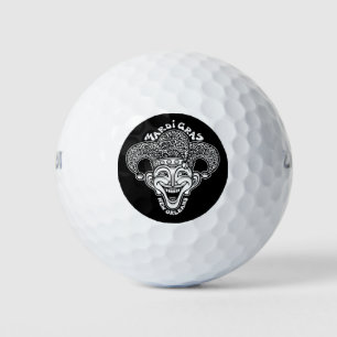 Mardi Gras Jester b/w Golf Balls