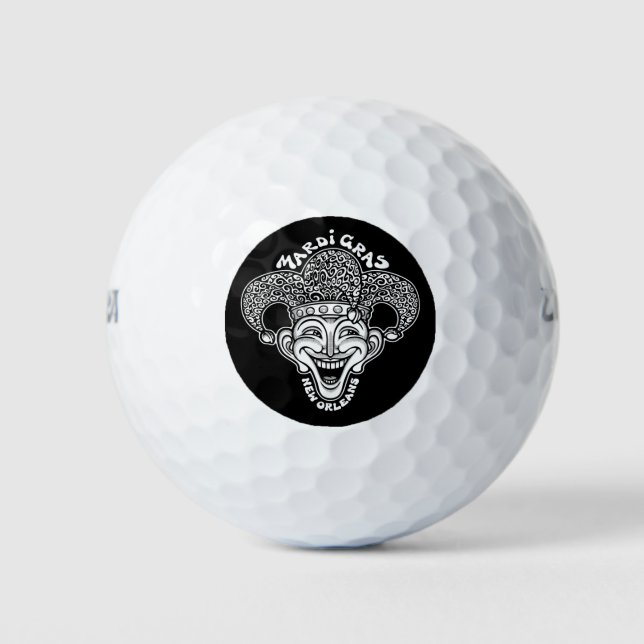 Mardi Gras Jester b/w Golf Balls (Front)