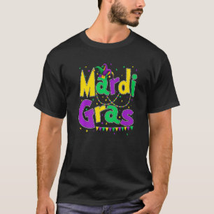Mardi Gras Jester Beads Funny Costume Mardi Gras C T-Shirt