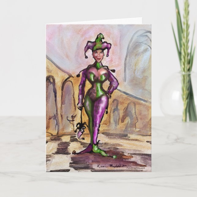 Mardi Gras Jester Card (Front)