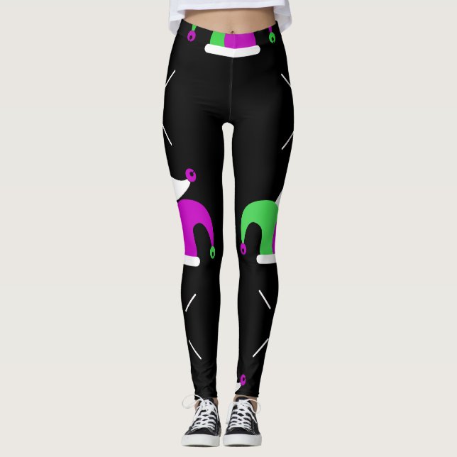 Mardi Gras Jester Hat Leggings (Front)