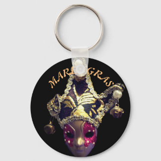 Mardi Gras Jester Mask Colourful Key Ring