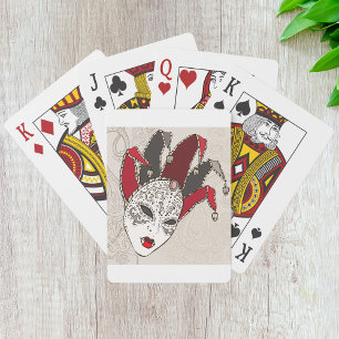 Mardi Gras Jester Mask Venetian Carnival Playing Cards