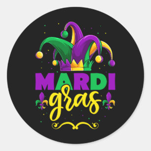Mardi Gras Jester Outfit Shirt Classic Round Sticker