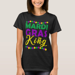 Mardi Gras King Beads & Crown Apparel Funny Men Bo T-Shirt