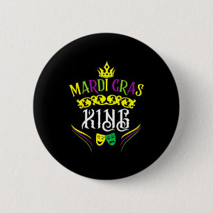 Mardi Gras King Funny New Orleans Party Parade  6 Cm Round Badge