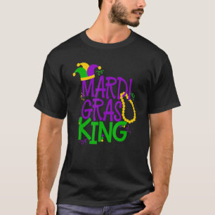Mardi Gras King Jester Mask Beads Louisiana Couple T-Shirt