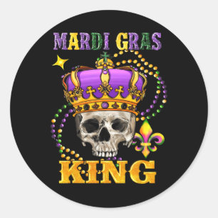 Mardi Gras King Men Carnival Costume Gift Mardi Gr Classic Round Sticker