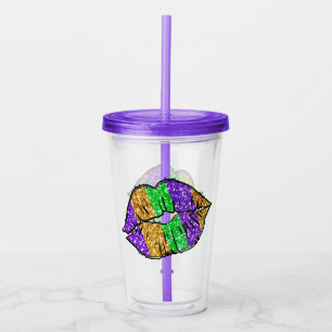 Mardi Gras Kiss Acrylic Tumbler