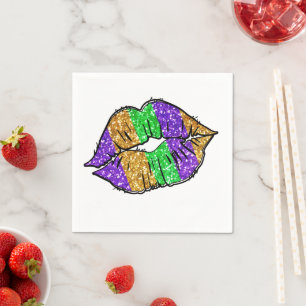 Mardi Gras Kiss Paper Napkins