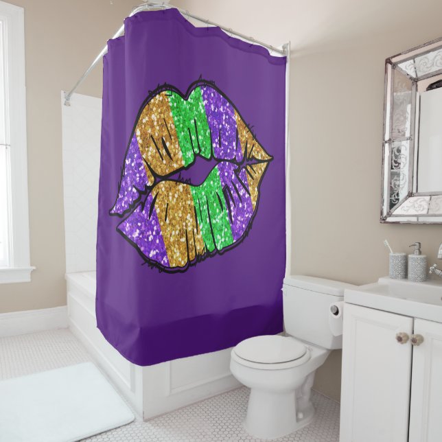 Mardi Gras Kiss Shower Curtain (In Situ)