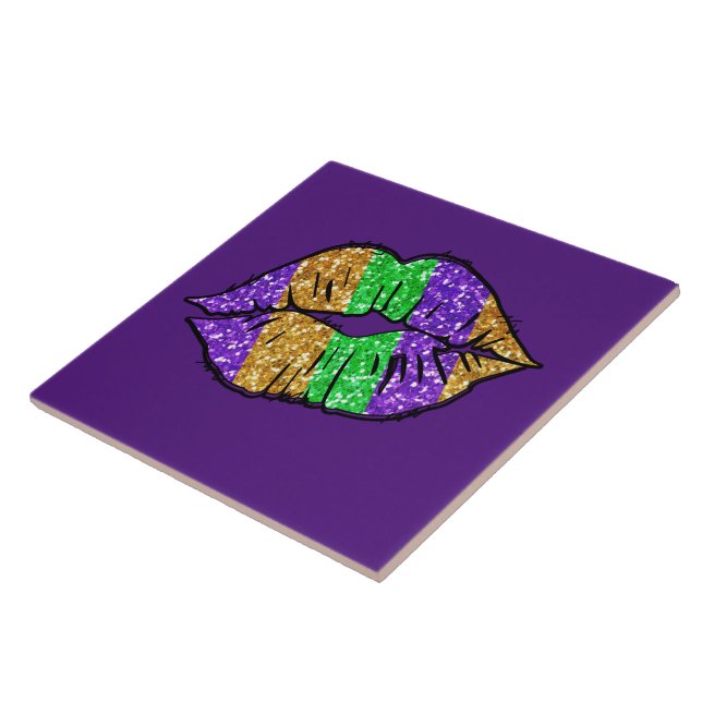 Mardi Gras Kiss Tile (Side)