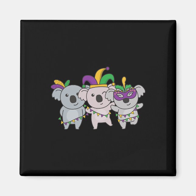 Mardi Gras Koala Carnival Costume  Magnet (Front)