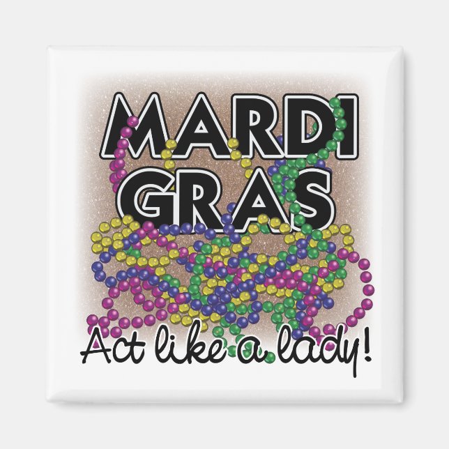 Mardi Gras Lady Magnet - (Front)