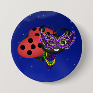 Mardi Gras Ladybug 7.5 Cm Round Badge