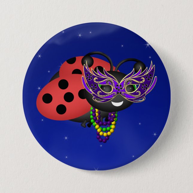 Mardi Gras Ladybug 7.5 Cm Round Badge (Front)