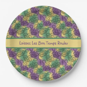 Mardi Gras Laissez Les Bon Temps Rouler Masks Bead Paper Plate