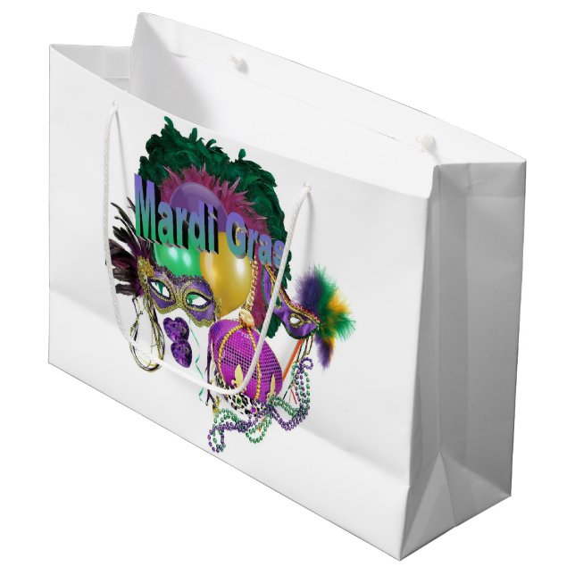 Mardi Gras Large Gift Bag (Front Angled)