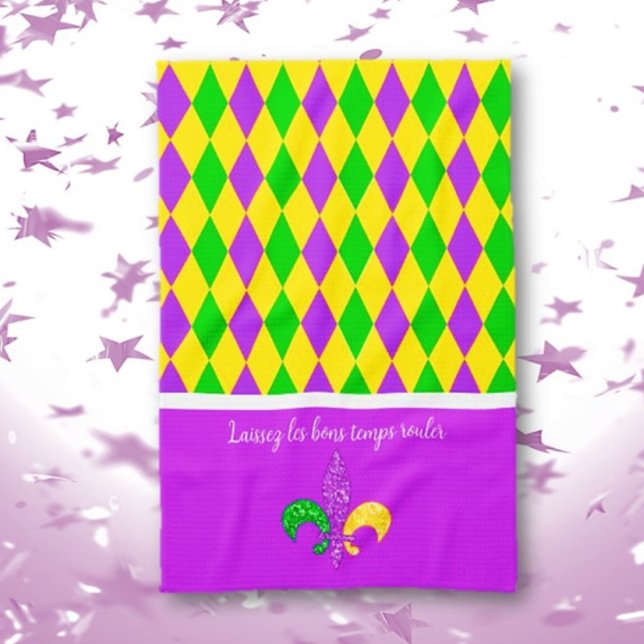 Mardi Gras! Let the Good Times Roll Kitchen Towel (Creator Uploaded)