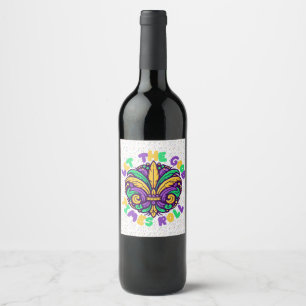 Mardi Gras Let the good times roll Wine Label