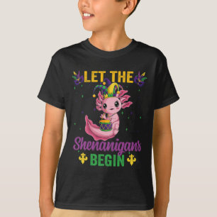 Mardi Gras Let The Shenanigans Begin Axolotl Costu T-Shirt