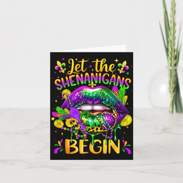 Mardi Gras Let The Shenanigans Begin Lips New Orle Card (Front)