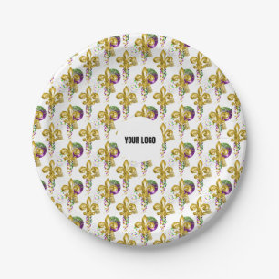 Mardi Gras Lily Festival Custom Plate White Gold