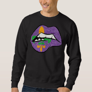 Mardi Gras Lips Fleur De Lis Shirt For Fat Tuesday