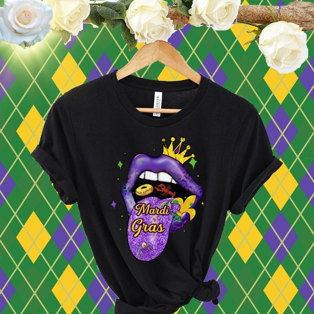 Mardi Gras Lips-Mardi Gras Beads Fat-Mardi Gras T-Shirt (Creator Uploaded)