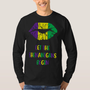 Mardi Gras Lips Outfit Costume Women Let Shenaniga T-Shirt