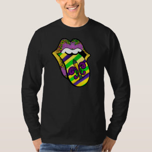 Mardi Gras Lips Queen Carnival Costume Purple And  T-Shirt