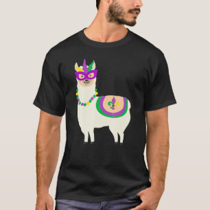 Mardi Gras Llama Carnival Fat Tuesday Party T-Shirt