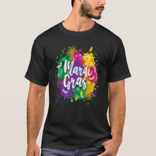 Mardi Gras Long Sleeve  Artistic Fat Tuesday Men W T-Shirt