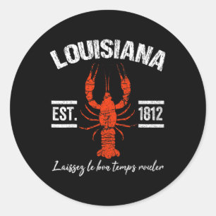 Mardi Gras Louisiana Crawfish Tee New Orleans Men  Classic Round Sticker