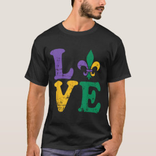 Mardi Gras Love Fleur De Lis T-Shirt