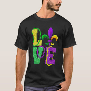 Mardi Gras Love Vintage Fleur De Lys Apparel Men W T-Shirt