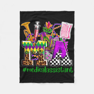 Mardi Gras Ma Medical Istant Nurse Festival Party  Fleece Blanket