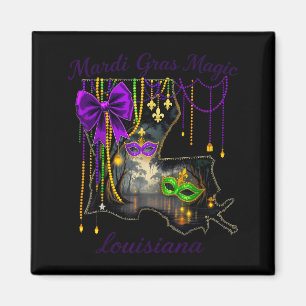 Mardi Gras Magic Louisiana Carnival Mask Men Women Magnet