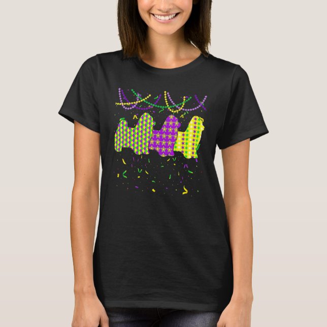 Mardi Gras Maltese Dog Festival Puppy Dog Lover T-Shirt (Front)