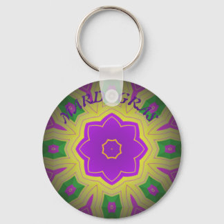 Mardi Gras, Mandala Pattern Colourful Key Ring