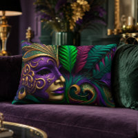 Mardi Gras Mask 16x12 Accent Pillow