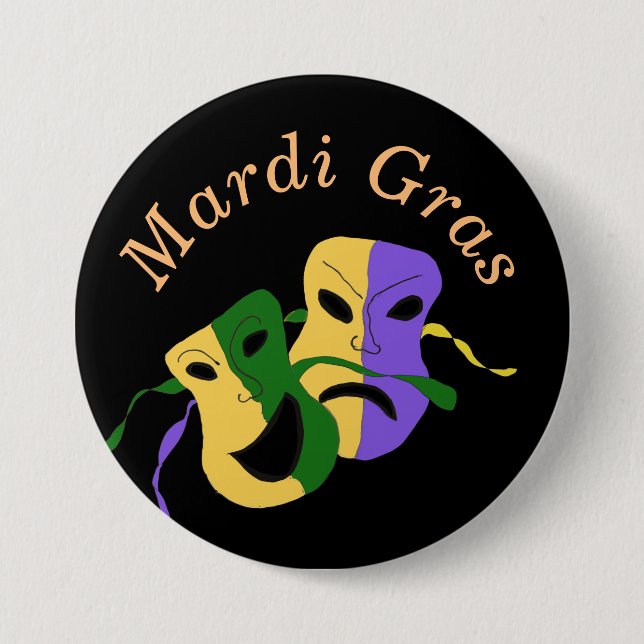 Mardi Gras Mask 7.5 Cm Round Badge (Front)