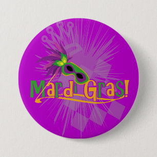 Mardi Gras Mask 7.5 Cm Round Badge