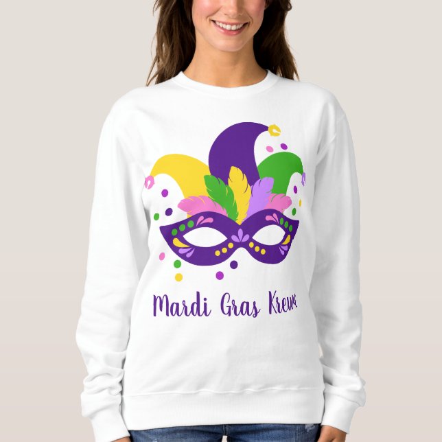 Mardi Gras Mask Beads Carnival Personalised Outfit Sweatshirt (Front)